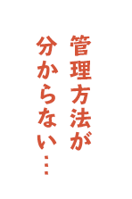 管理方法が分からない…